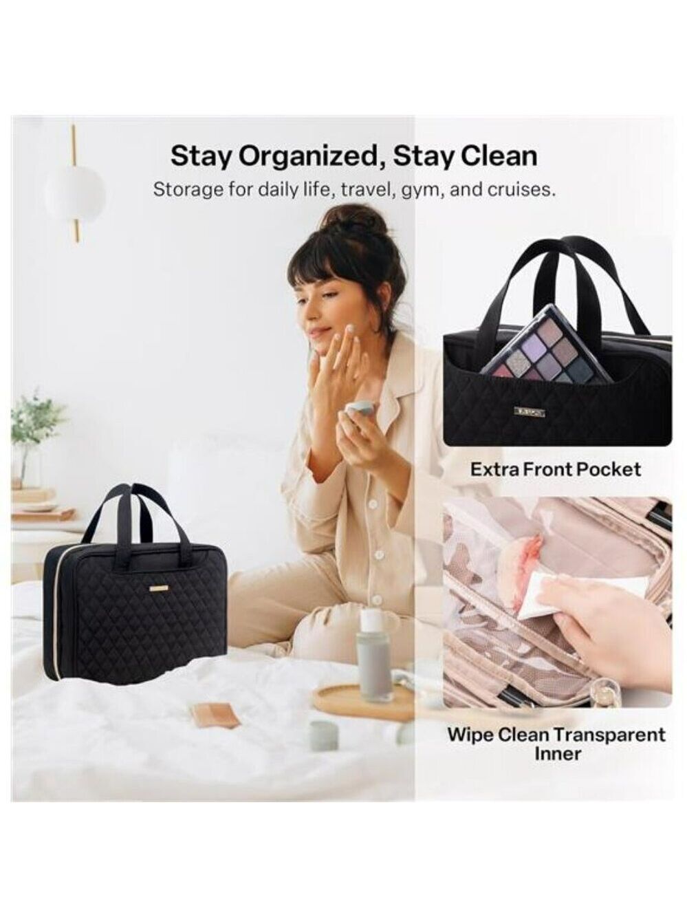 Everfun Travel Toiletry Bag Makeup Organizer Hanging Cosmetic Dopp Kit - Picture 6 of 7